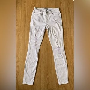 Judy Blue White Distressed Skinny Jeans 5/27 Great Condition